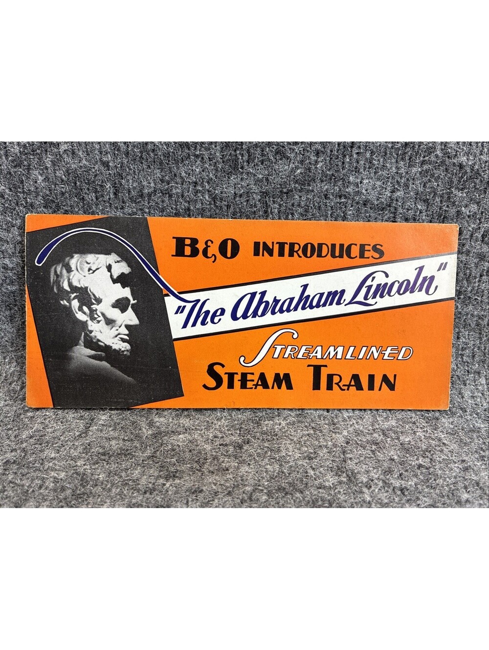 Original 1935 B&O Abraham Lincoln Streamlined Steam Train Promotional Fold Out
